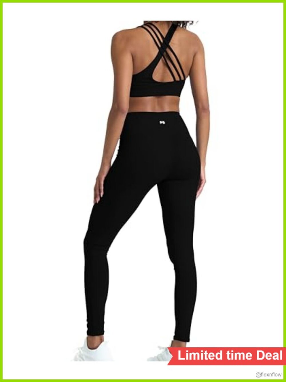 2 Piece Workout Set High Waist Leggings Strappy Sports Bra Yoga Gym